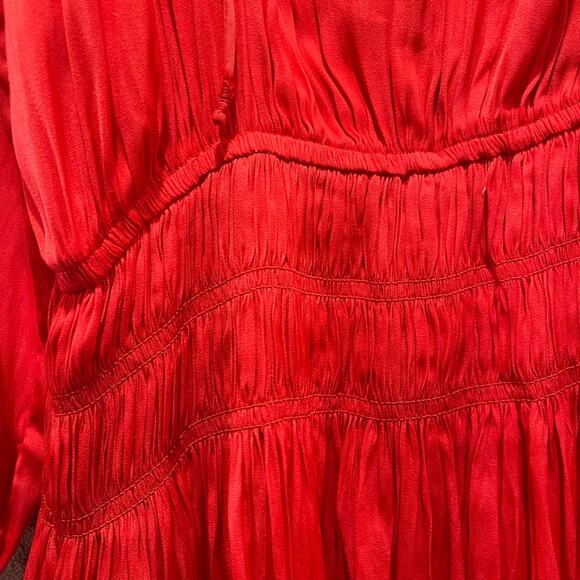 NEW Anthropologie Current Air Cecile Smocked Mini Dress Poppy Red Size Small - Picture 8 of 12